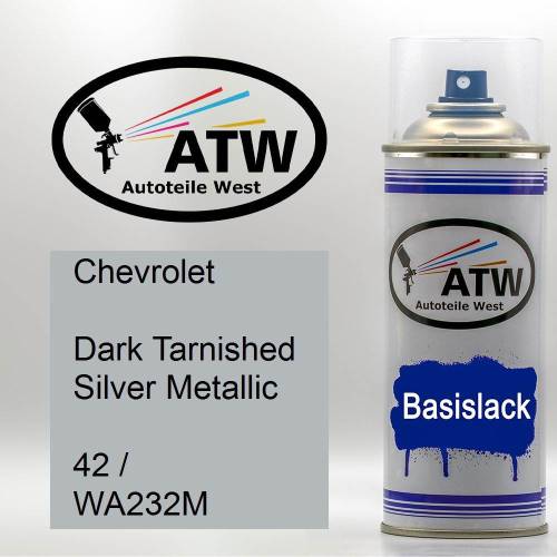 Chevrolet, Dark Tarnished Silver Metallic, 42 / WA232M: 400ml Sprühdose, von ATW Autoteile West.